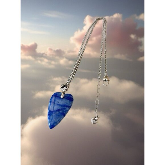 Brighton Silver Plated TOLEDO WITH LOVE Blue Quartz Heart Pendant Necklace - Picture 5 of 6
